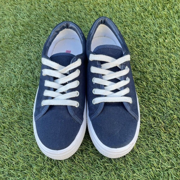 Rock And Candy “Shout” Platform Canvas Sneakers Blue/White Women’s Size 7 - Picture 5 of 12